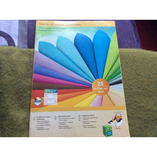 Pochettes De 25 Feuilles De Couleurs Cartonnées 24 X 34 Cm Pour Le Bricolage. Le Dessin. Ou Les Travaux Créatifs