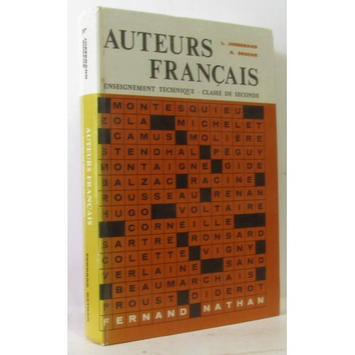 Auteurs Français -Classe De Seconde Technique Programme De 1965