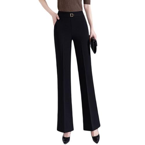 Pantalon Femme ?Vasé Chic Et Elegant Taille Haute Elastique Pantalon Habillé Bootcut Couleur Unie Confortable