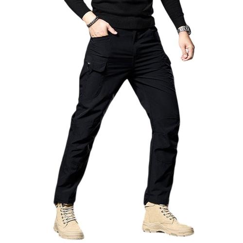 Pantalon Lin Homme Léger Coupe Droite Respirant Casual Pantalon Stetch Couleur Unie Tissu Confortable
