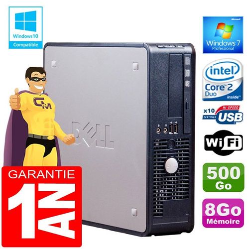 PC DELL 755 SFF Intel E6750 Ram 8Go Disque 500 Go Graveur DVD Wifi W7