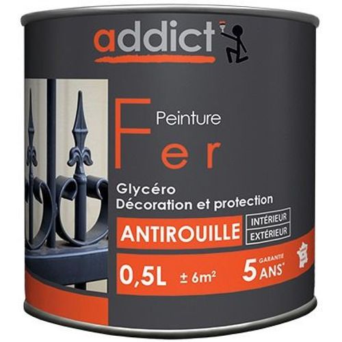 Peinture fer Addict - 0,5 l - Gris anthracite