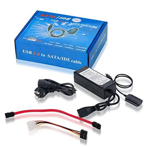CABLING® Adaptateur SATA/IDE 2.5 et IDE 3.5 vers USB 2.0. Alimentation  Haute qualité. Câbles fournis