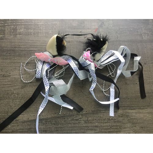 Lot De 2 Paire Serre-Têtes Élastiques Barrettes Bandeau Cornes Oreilles Animaux Félin Chat Ruban Kawaii Mignon Lolita Spectacle Show Mode Déguisements Cosplay