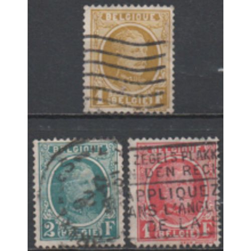 Belgique: Lot De 3 Timbres De La Même Série Représentant Albert 1er. .