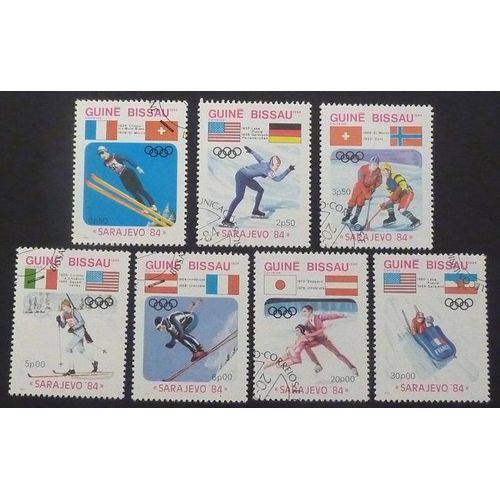 Guinée Bissau Oblitéré Y Et T N° 252 À 258 Lot De 7 Timbres De 1984 Série Complète