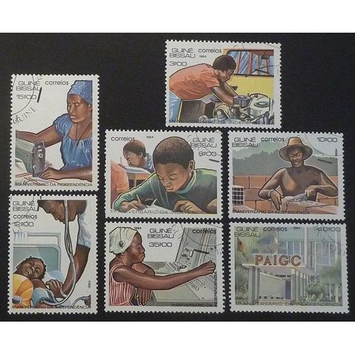 Guinée Bissau Oblitéré Y Et T N° 300 À 306 Lot De 7 Timbres De 1984 Série Complète