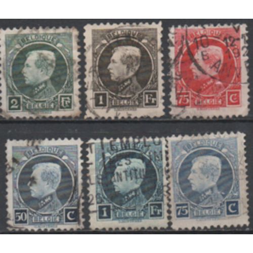 Belgique: Lot De 6 Timbres Émis En 1921 Et Représentant Albert 1er.