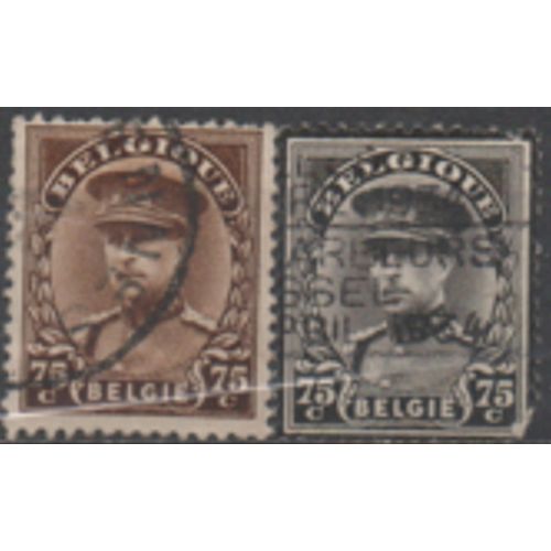 Belgique: Lot De 2 Timbres Représentant Albert 1er.