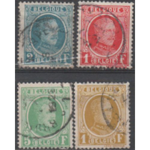 Belgique: Lot De 4 Timbres Représentant Albert 1er.