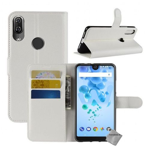 Housse Etui Coque Pochette Portefeuille Pour Wiko View 2 Pro + Film Ecran - Blanc