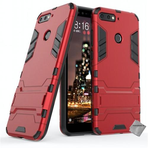 Housse Etui Coque Rigide Anti Choc Pour Huawei Honor 7a + Film Ecran - Rouge