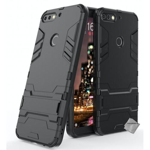 Housse Etui Coque Rigide Anti Choc Pour Huawei Y7 (2018) + Film Ecran - Noir