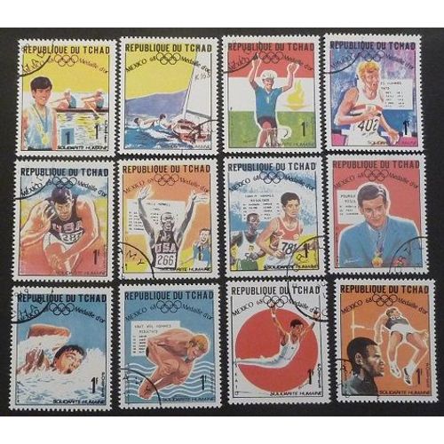 Tchad Oblitéré Y Et T N° 183 À 194 Lot De 12 Timbres De 1969