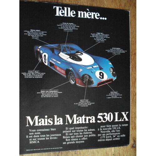 Lot De 2 Publicités Années 50/60 Automobiles Matra Chrysler Telle Mère....... Telle Fille