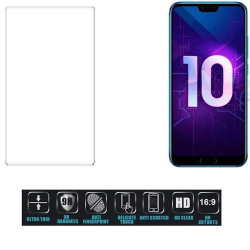 Pour Huawei Honor 10 Film Protection En Verre Trempé Écran Protecteur Ultra Résistant Dureté 9h Glass Screen Protector Anti Rayures Transparent Format: 16:9 Pour Huawei Honor 10 Ne Recouvre Pas Le