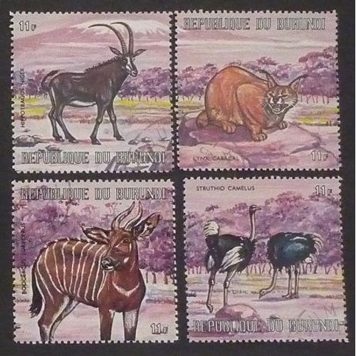 Burundi Oblitéré Y Et T N° 254 À 257 Lot De 4 Timbres De 1971