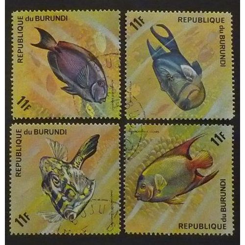 Burundi Oblitéré Y Et T N° 608 À 611 Lot De 4 Timbres De 1974