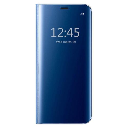 Coque Housse Etui Flip Clear Mirroir View Rabat Cover Transparent Bleu Pour Samsung Galaxy S9 Plus