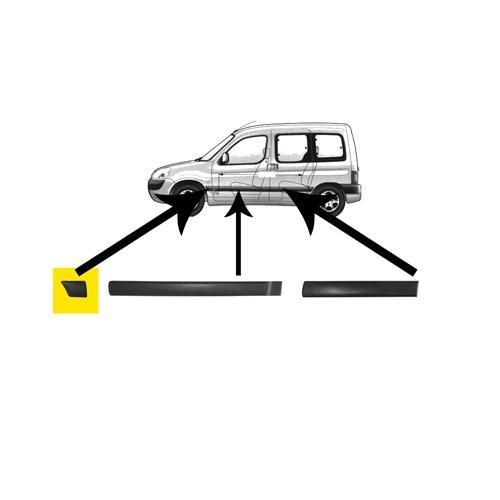 Moulure Aile Avant Gauche 03< Partner Pour Citroen Berlingo