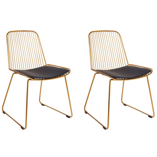Chaise De Salle À Manger Set De 2 Métal Doré Pensacola