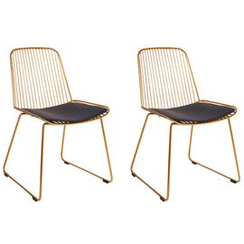 Chaise De Salle À Manger Set De 2 Métal Doré Pensacola