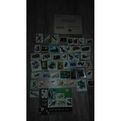 Lot De 50 Timbres Russes Flore Faune