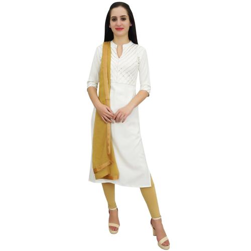 Atassi Salwar Droit Blanc Concepteur Kameez Indien Bollywood Costume Ethnique Set-4