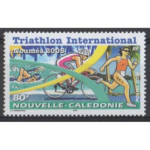 Timbre Nouvelle-Calédonie 2005 Yvert Et Tellier N°940 Triathlon International Nouméa 2005 Neuf** Sans Traces De Charnière