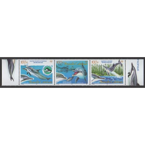 Bloc 3 Timbres Nouvelle-Calédonien 2005 Yvert Et Tellier N°941, 942 Et 943 Dauphins Neuf** Bords De Feuille Sans Traces De Charnière