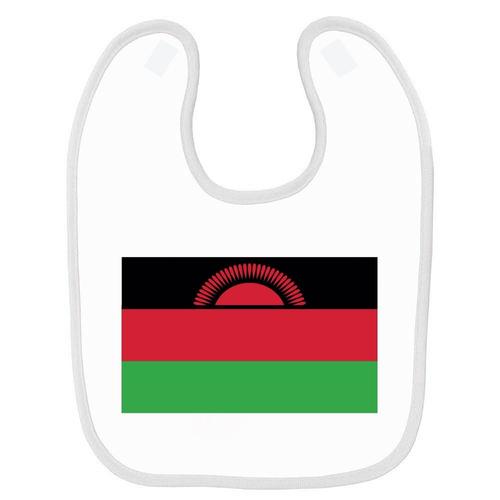 Bavoir Bébé Imprimé Drapeau Malawi Blanc