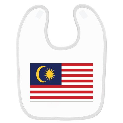 Bavoir Bébé Imprimé Drapeau Malaysia Blanc