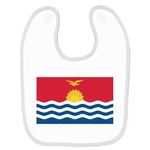 Bavoir Bébé Imprimé Drapeau Kiribati Blanc