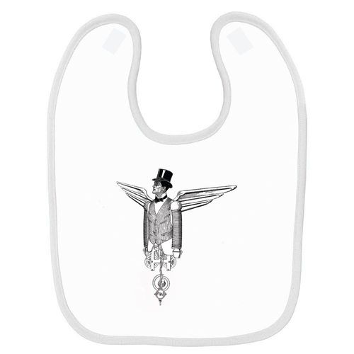 Bavoir Bébé Imprimé Steampunk Angel Boy Blanc