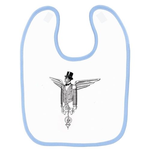 Bavoir Bébé Imprimé Steampunk Angel Boy Bleu