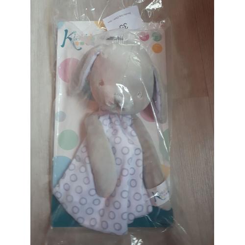 Doudou Chien Lapin Kiokids Blanc Gris Peluche Jouet Bebe Mouchoir Soft Toys Blanket Baby Plush