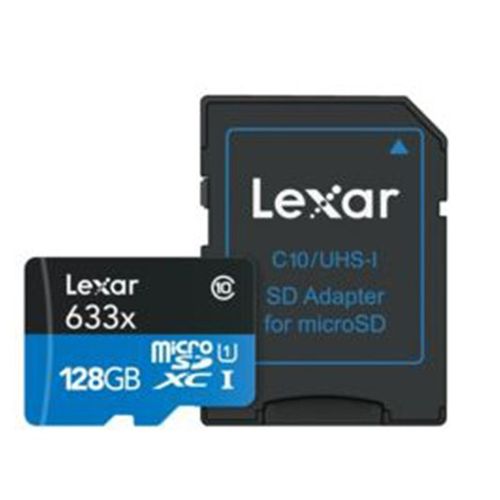 LEXAR Carte Micro-SDXC 128 Go 633x avec adaptateur / lecteur de carte