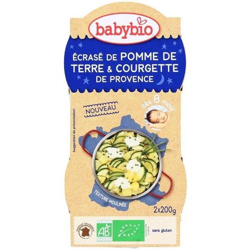 Babybio Bols Bonne Nuit Écrasé Pomme De Terre Courgette 2x200g