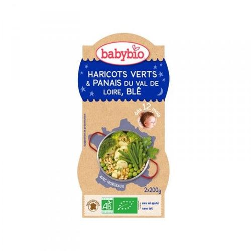 Babybio Bols Bonne Nuit Haricots Verts Et Panais Du Val De Loire, Blé 2x200g