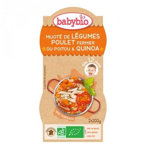 Babybio Bols Mitonné De Légumes, Poulet Et Quinoa 2x200g