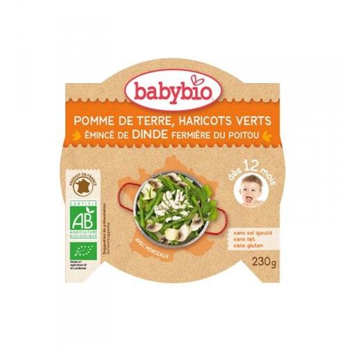 Babybio Assiette Pomme De Terre, Haricots Verts Et Émincés De Dinde Fermière 230g