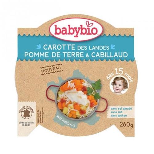 Babybio Assiette Carotte Des Landes, Pomme De Terre, Cabillaud 260g