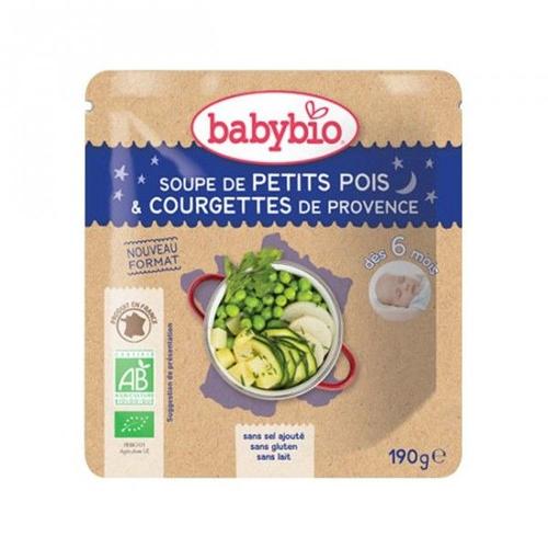 Babybio Poche Bonne Nuit Soupe Petits Poids Et Courgettes 190g