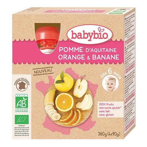 Gourdes Pomme D'aquitaine Orange Banane 4 X 90g