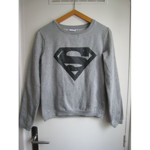 Sweat Sweet Surpergirl Gris Et Brillant Taille 36
