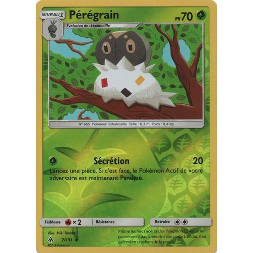 Carte Francaise Pérégrain Reverse 7/131 Lumière Interdite Pokemon