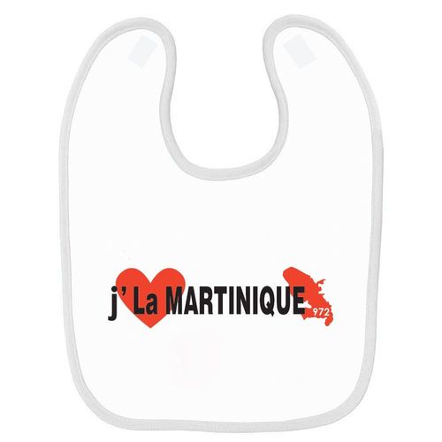 Bavoir Bébé Imprimé J'aime La Martinique Blanc