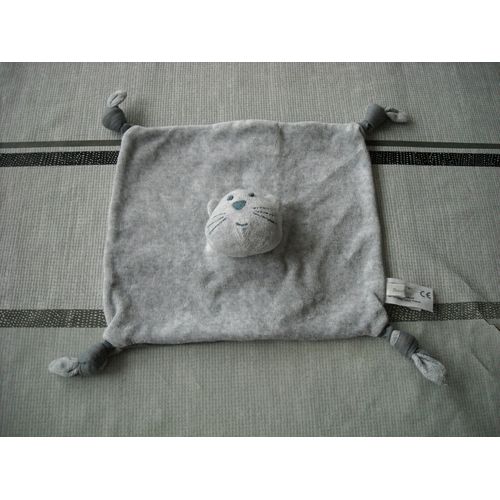 Doudou Plat Chat Gris Bout'Chou