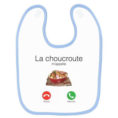 Bavoir Bébé Imprimé Choucroute M'appelle Bleu