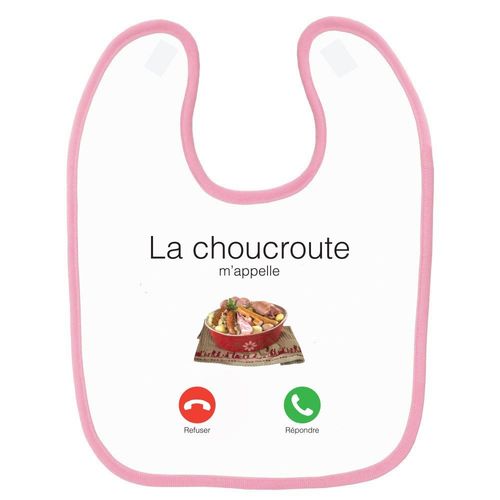 Bavoir Bébé Imprimé Choucroute M'appelle Rose